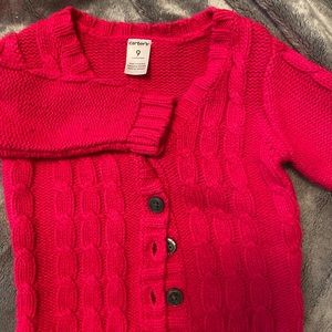 Hot pink baby sweater size 9 months